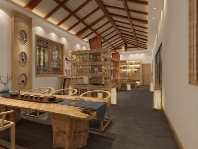 新中式茶馆3D模型下载